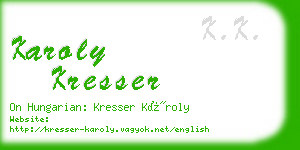 karoly kresser business card